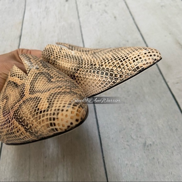 Paige NWOT leather snakeskin pointed toe mules *shop@iamwarrior - Picture 5 of 11